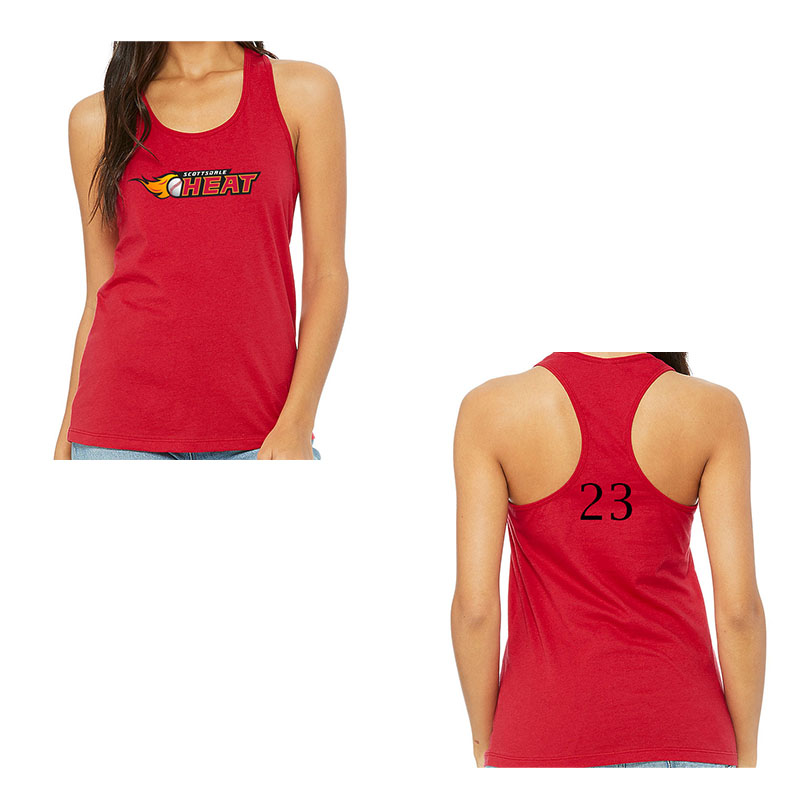 HEAT Baseball Women Racerback T-Shirt-Red