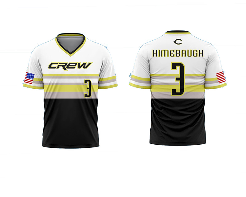 Crew Athletic V-Neck Baseball Jersey -White